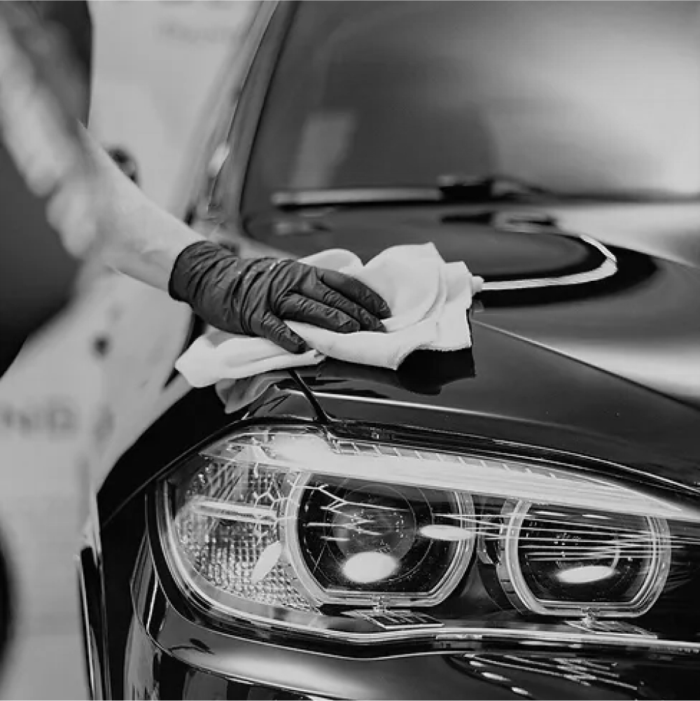 Waschen vor Auto Politur